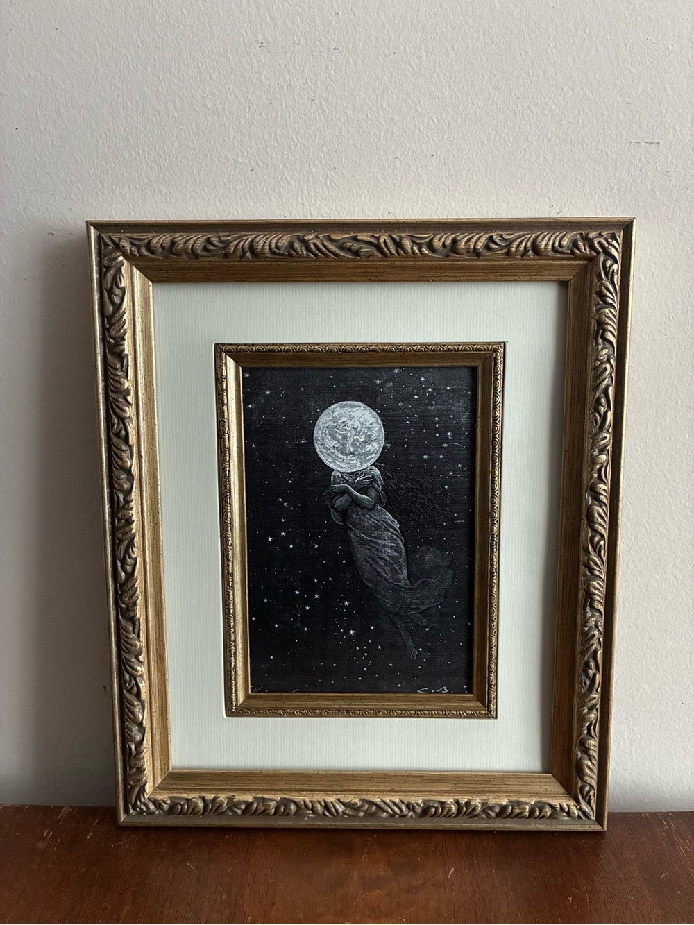 Jules Verne Around the Moon Framed Print 9.5x11.5 Bayard Illustration Wall Art